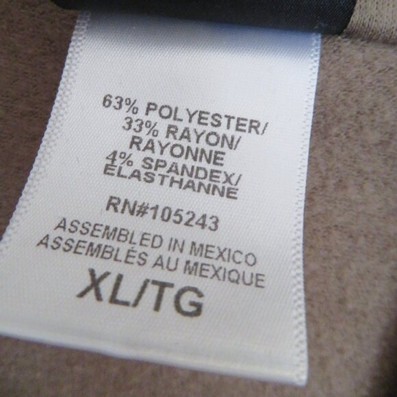 Bobeau | Size XL | Brown One Button Fleece Wrap Cardigan Sweater - Picture 8 of 11